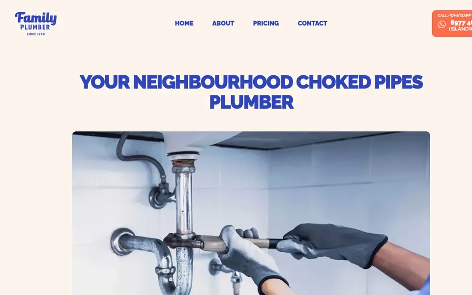 Family Plumber Singapore website homepage, 4 Oct 2026