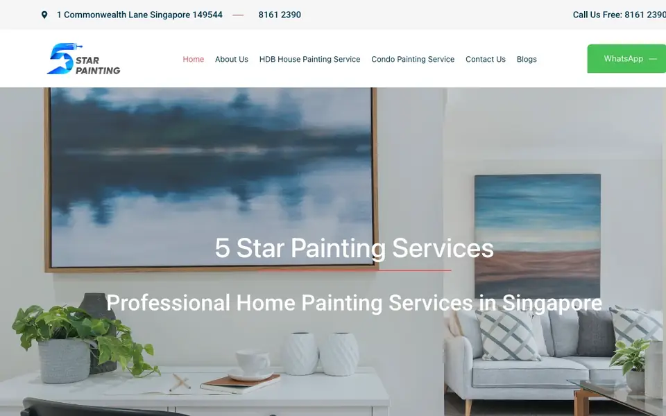 5 Star Painting website homepage, 4 Oct 2026