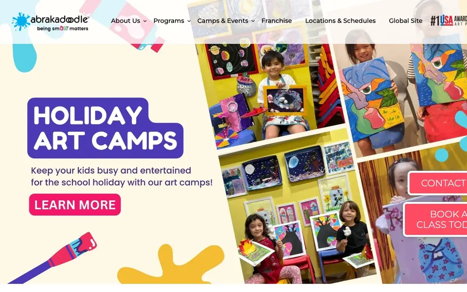 Abrakadoodle Art Studio website homepage, 4 Oct 2026