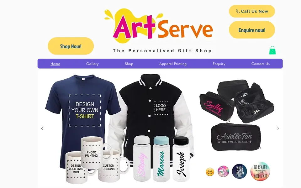 Art-Serve website homepage, 4 Oct 2026