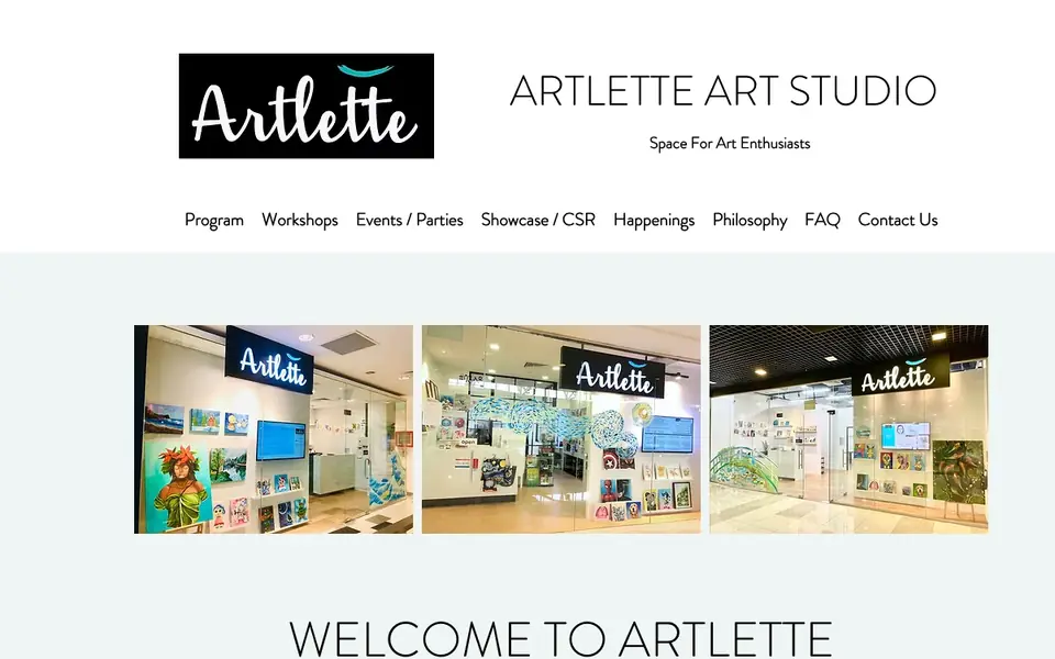 Artlette Art Studio website homepage, 4 Oct 2026