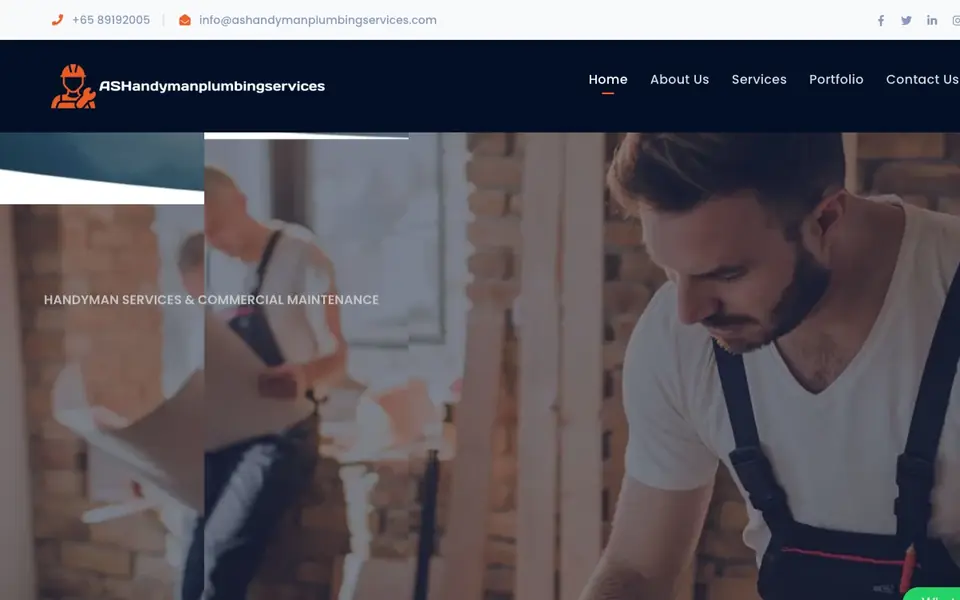 AS Handyman Plumbing Services website homepage, 4 Oct 2026