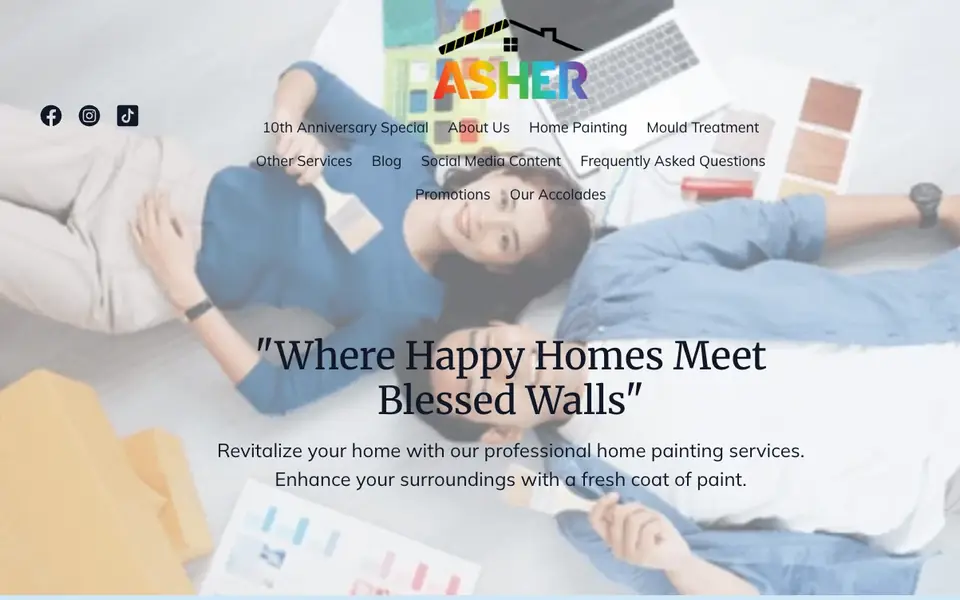 Asher website homepage, 4 Oct 2026