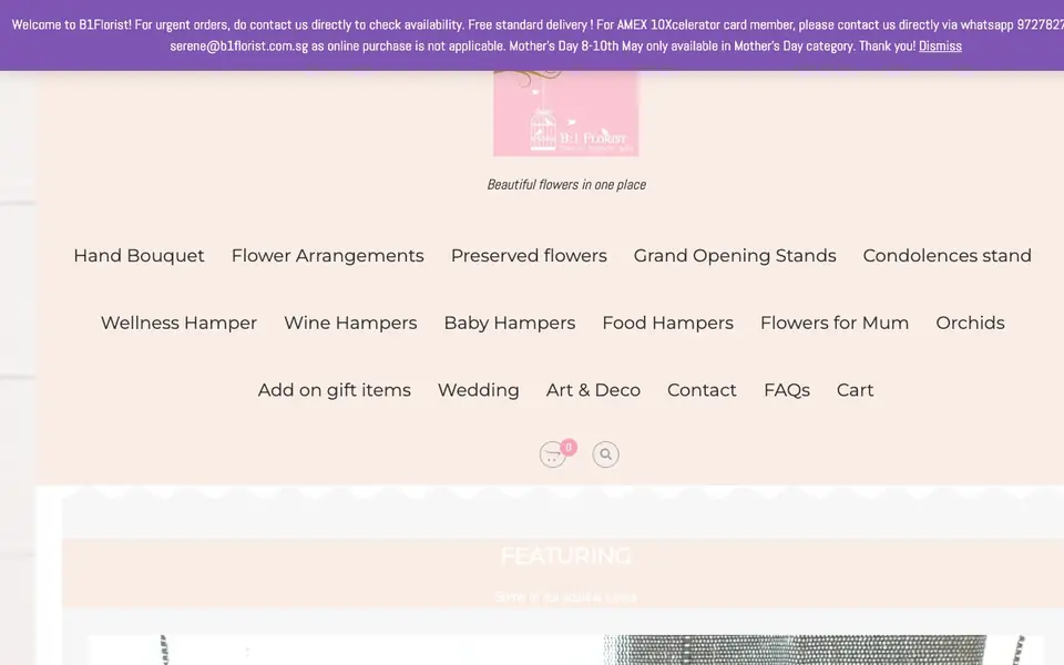 B1 Florist website homepage, 4 Oct 2026