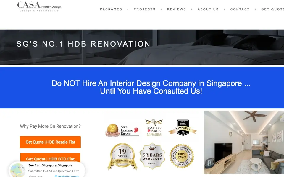 Casa Interior Design website homepage, 4 Oct 2026