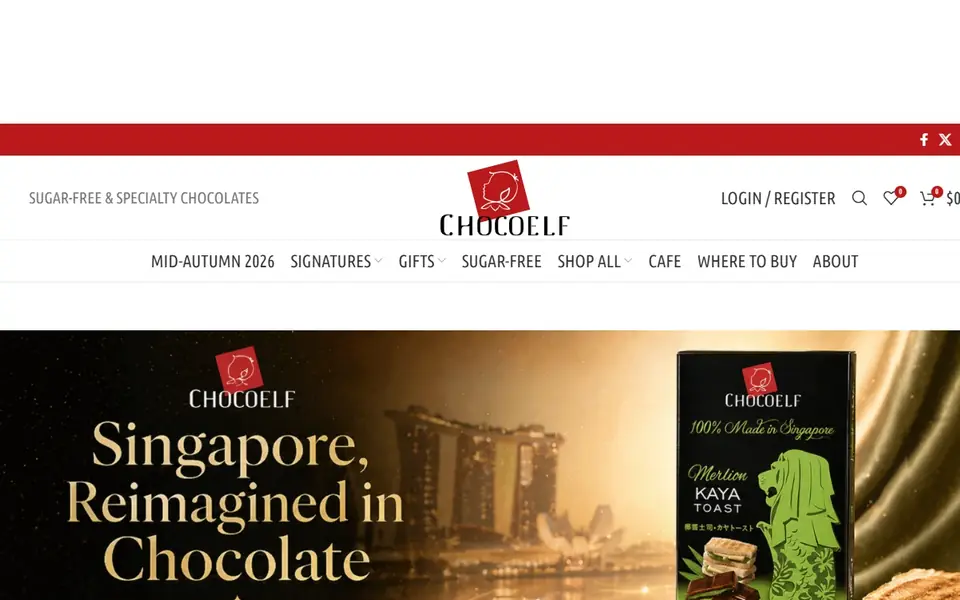 CHOCOELF website homepage, 19 Oct 2026