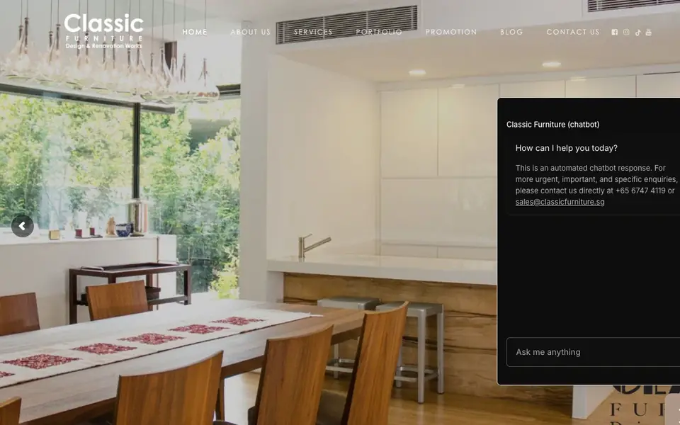 Classic Furniture website homepage, 4 Oct 2026