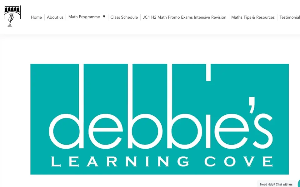 Debbie Learning Cove website homepage, 4 Oct 2026