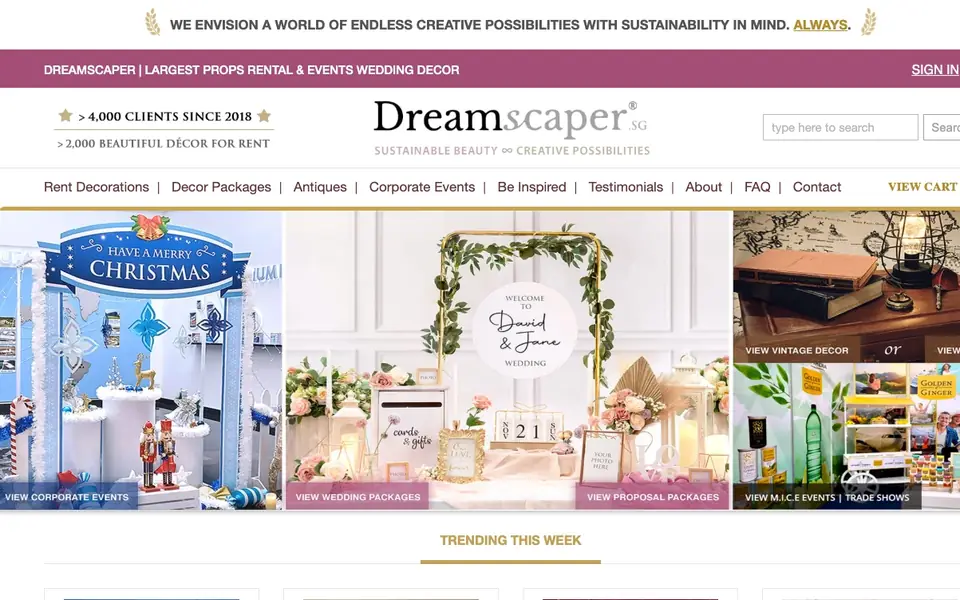 Dreamscaper.sg website homepage, 4 Oct 2026