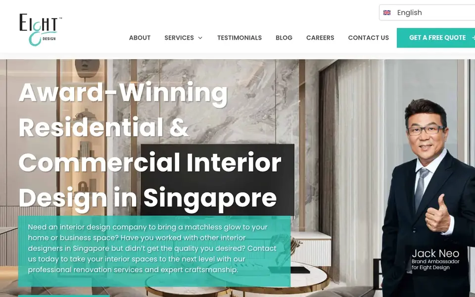 Eight Design website homepage, 4 Oct 2026