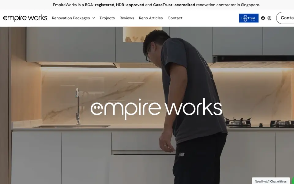 Empire Works website homepage, 4 Oct 2026