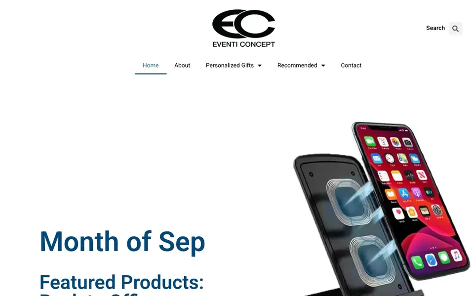 Eventi Concept website homepage, 4 Oct 2026
