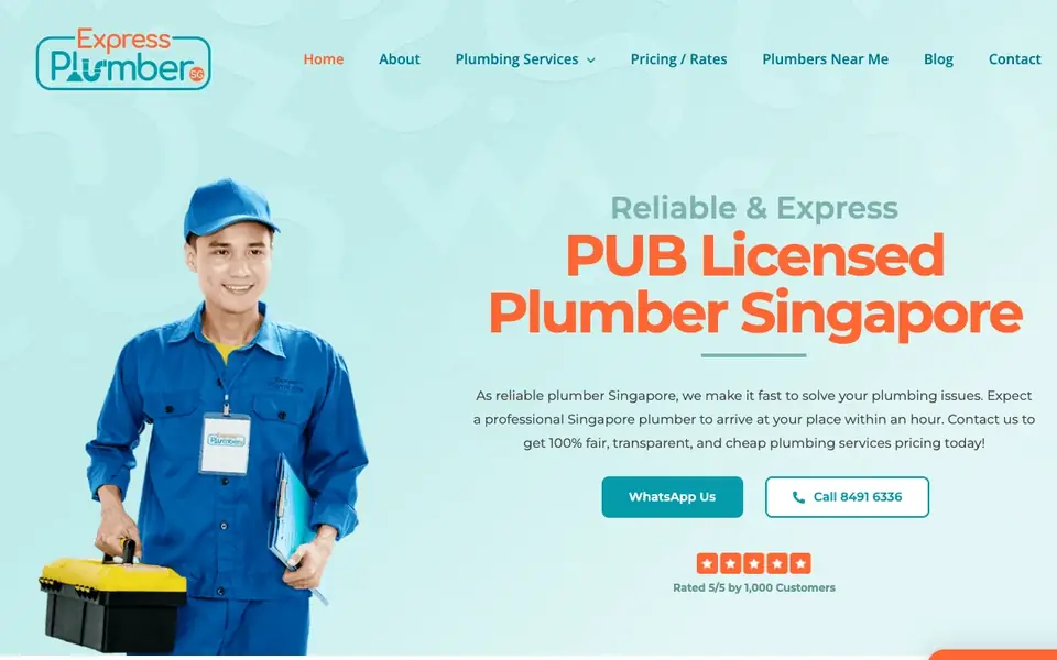 Express Plumber website homepage, 4 Oct 2026