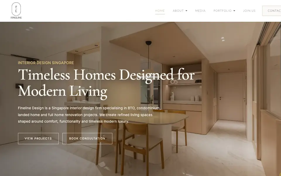 Fineline Design website homepage, 4 Oct 2026