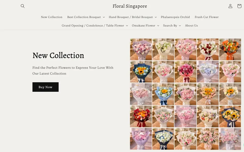 Floral Singapore website homepage, 4 Oct 2026
