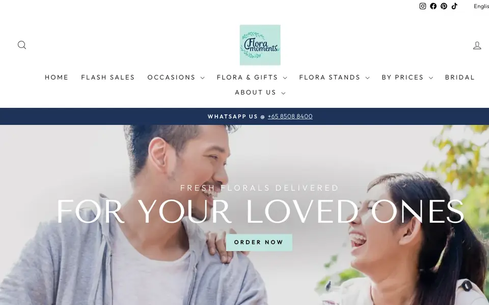Flora Moments website homepage, 4 Oct 2026