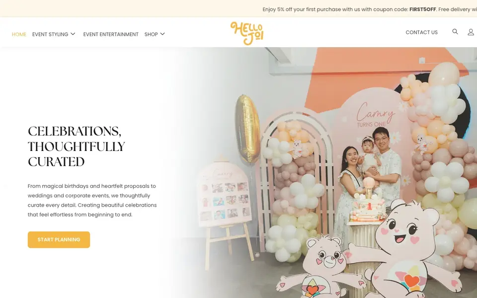 Hello Joi website homepage, 4 Oct 2026