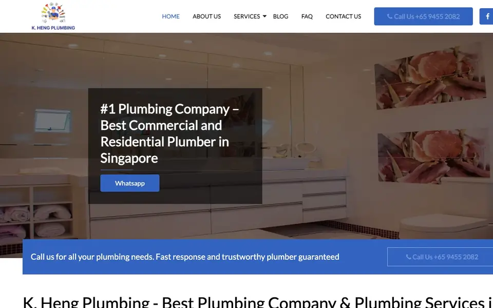 K. Heng Plumbing website homepage, 4 Oct 2026