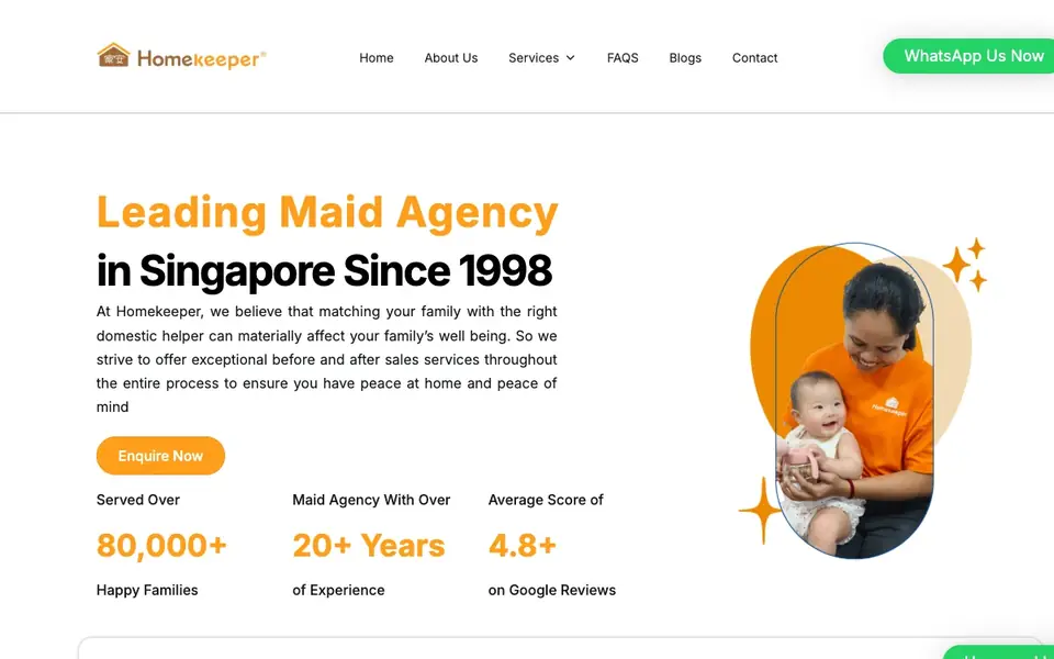 Homekeeper website homepage, 4 Oct 2026