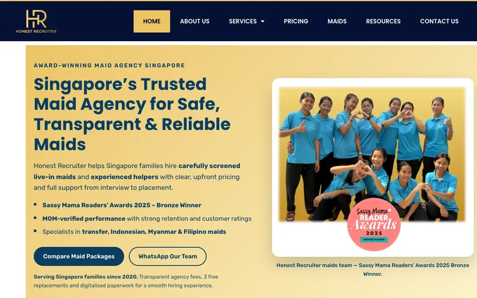 Honest Recruiter website homepage, 4 Oct 2026