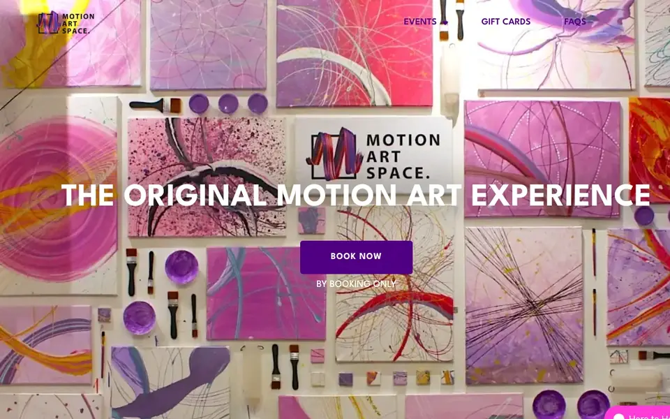 Motion Art Space website homepage, 4 Oct 2026
