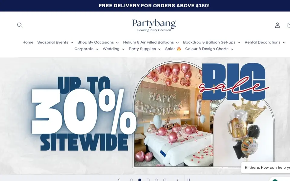 Partybang website homepage, 4 Oct 2026