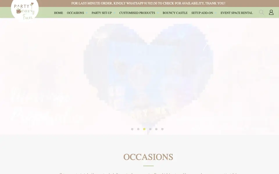 Party Beary Fun website homepage, 4 Oct 2026