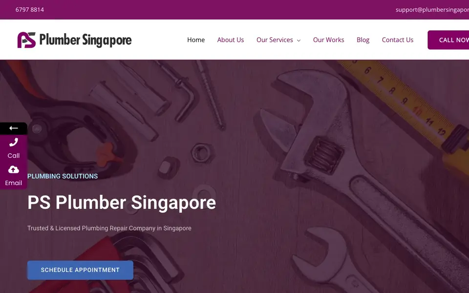 PS Plumber Singapore website homepage, 4 Oct 2026