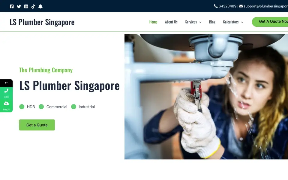 LS Plumber Singapore website homepage, 4 Oct 2026