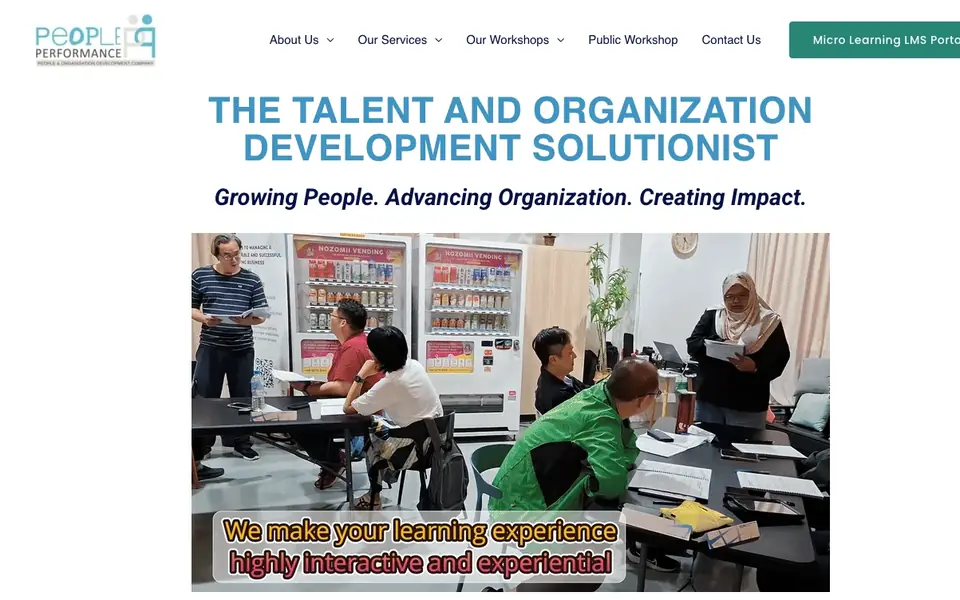 People Performance website homepage, 4 Oct 2026