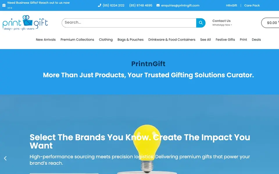PrintnGift website homepage, 4 Oct 2026
