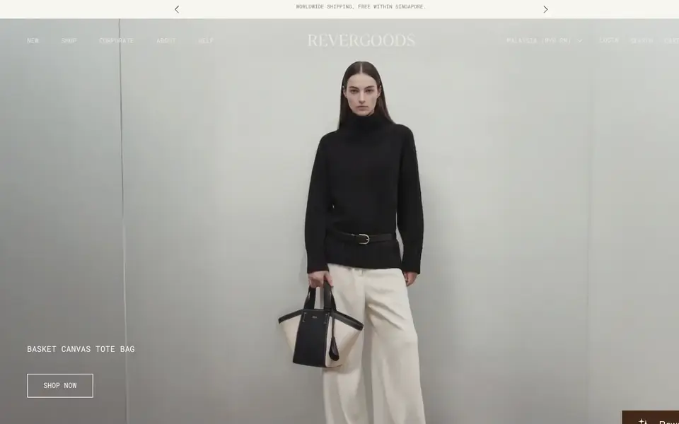 Rever Leather Goods website homepage, 4 Oct 2026