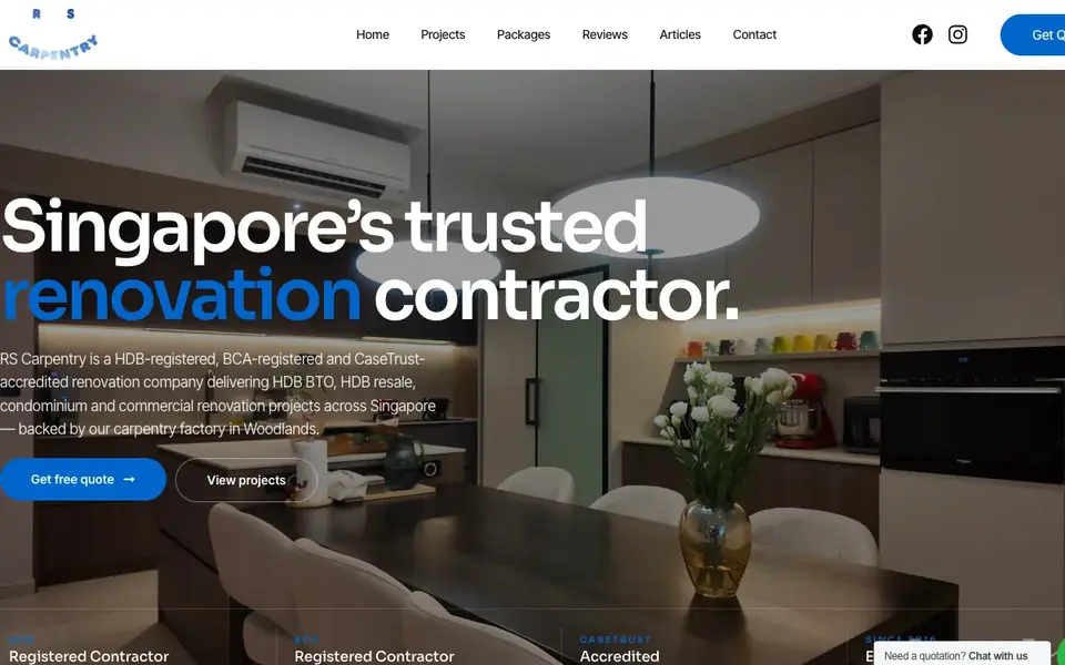 RS Carpentry website homepage, 4 Oct 2026