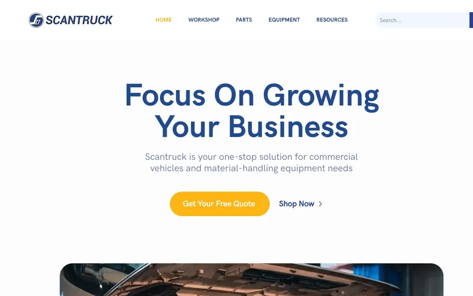 Scantruck Engineering website homepage, 4 Oct 2026