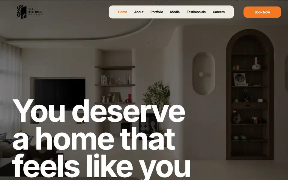 SG Interior Design website homepage, 4 Oct 2026