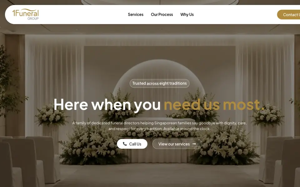 SK Funeral Group website homepage, 4 Oct 2026