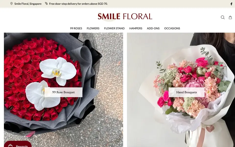Smile Floral website homepage, 4 Oct 2026