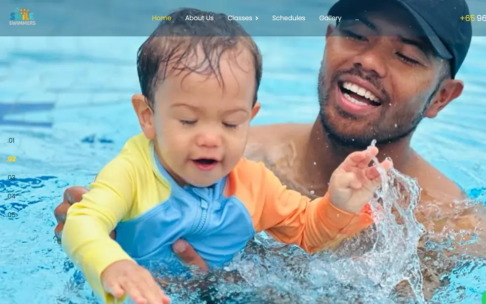 Smileswimmers website homepage, 4 Oct 2026