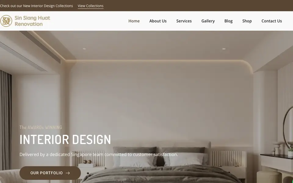 Sin Siang Huat Renovation website homepage, 4 Oct 2026
