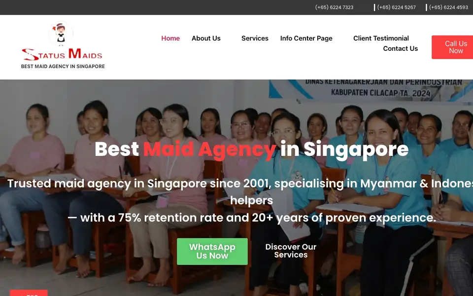 Status Employment Agency website homepage, 4 Oct 2026