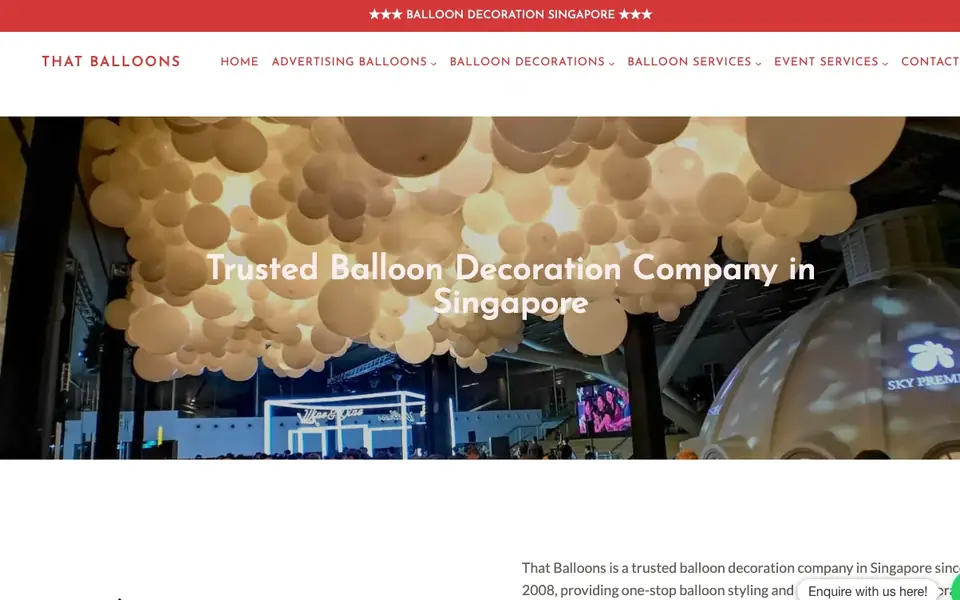 That Balloons website homepage, 4 Oct 2026