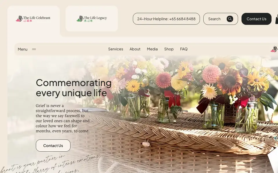 The Life Celebrant website homepage, 4 Oct 2026