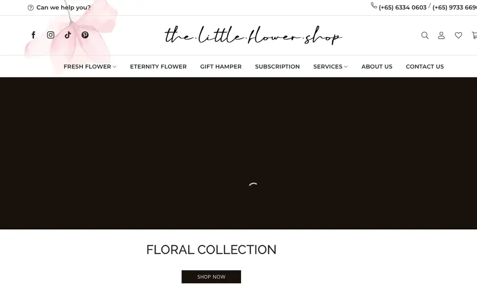 The Little Flower Shop website homepage, 4 Oct 2026