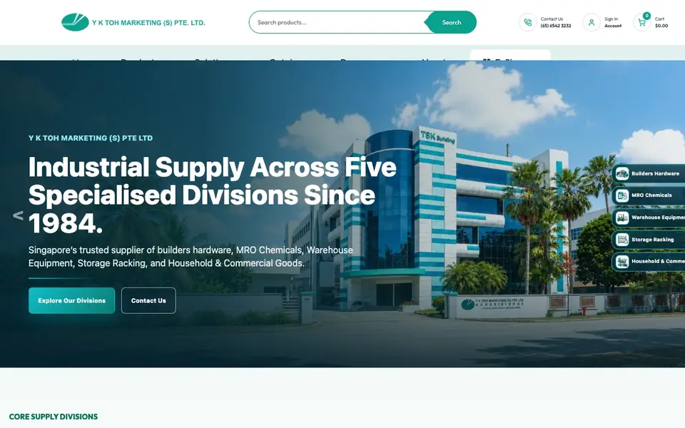 Y K Toh Marketing website homepage, 4 Oct 2026