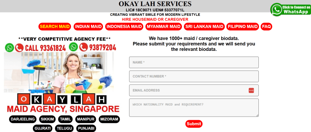 OkayLah Services Indian Maid Agency